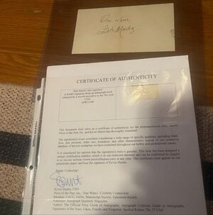 Bob Marley Autograph With COA